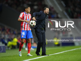 Diego Pablo Cholo Simeone head coach of Atletico de Madrid gives instructions during the UEFA Champions League 2024/25 League Phase MD1 matc...