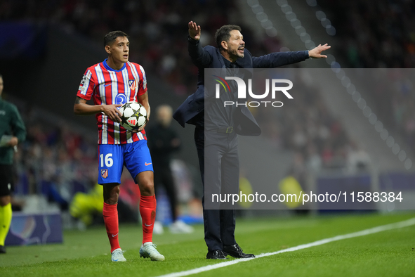 Diego Pablo Cholo Simeone head coach of Atletico de Madrid gives instructions during the UEFA Champions League 2024/25 League Phase MD1 matc...