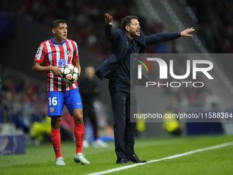 Diego Pablo Cholo Simeone head coach of Atletico de Madrid gives instructions during the UEFA Champions League 2024/25 League Phase MD1 matc...