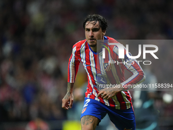 Jose Maria Gimenez centre-back of Atletico de Madrid and Uruguay celebrates after scoring his sides first goal during the UEFA Champions Lea...