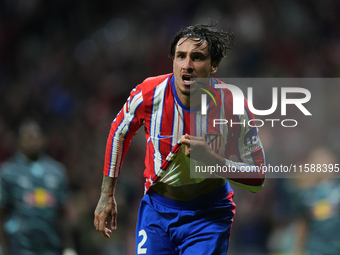 Jose Maria Gimenez centre-back of Atletico de Madrid and Uruguay celebrates after scoring his sides first goal during the UEFA Champions Lea...