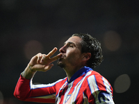 Jose Maria Gimenez centre-back of Atletico de Madrid and Uruguay celebrates after scoring his sides first goal during the UEFA Champions Lea...