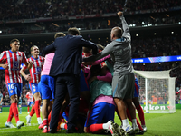 Jose Maria Gimenez centre-back of Atletico de Madrid and Uruguay celebrates after scoring his sides first goal during the UEFA Champions Lea...