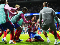 Jose Maria Gimenez centre-back of Atletico de Madrid and Uruguay celebrates after scoring his sides first goal during the UEFA Champions Lea...