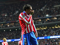 Jose Maria Gimenez centre-back of Atletico de Madrid and Uruguay celebrates after scoring his sides first goal during the UEFA Champions Lea...