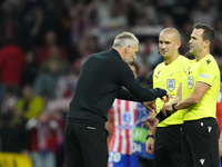 Marco Rose head coach of RB Leipzig protyest to referee  after losing the UEFA Champions League 2024/25 League Phase MD1 match between Atlet...