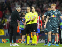 Marco Rose head coach of RB Leipzig protyest to referee  after losing the UEFA Champions League 2024/25 League Phase MD1 match between Atlet...