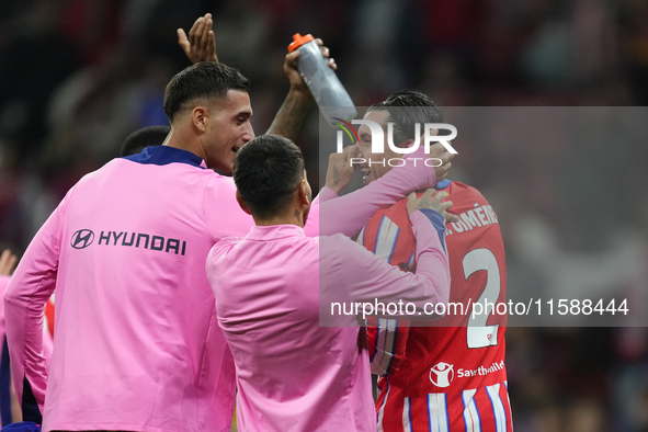 Jose Maria Gimenez centre-back of Atletico de Madrid and Uruguay celebrates victory after the UEFA Champions League 2024/25 League Phase MD1...