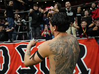 Jose Maria Gimenez centre-back of Atletico de Madrid and Uruguay celebrates victory with his supporters after winning the UEFA Champions Lea...