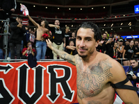 Jose Maria Gimenez centre-back of Atletico de Madrid and Uruguay celebrates victory with his supporters after winning the UEFA Champions Lea...