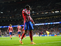 Jose Maria Gimenez centre-back of Atletico de Madrid and Uruguay celebrates after scoring his sides first goal during the UEFA Champions Lea...