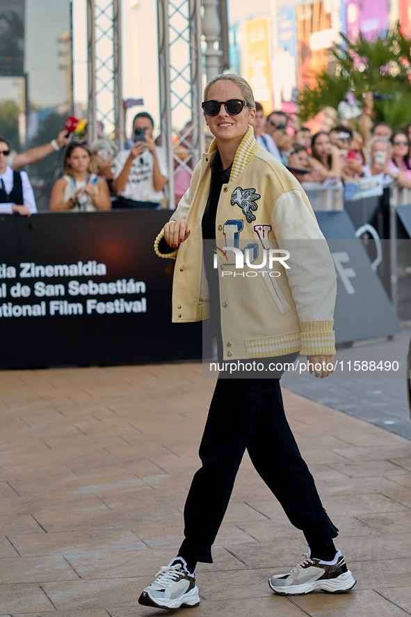 Noemie Merlant arrives at the Maria Cristina Hotel during the 72nd San Sebastian International Film Festival in San Sebastian, Spain, on Sep...