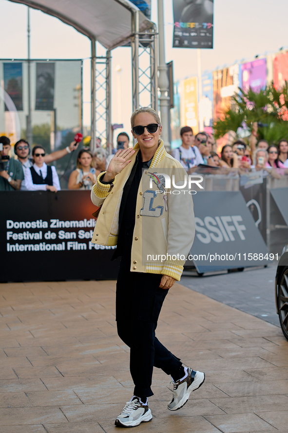 Noemie Merlant arrives at the Maria Cristina Hotel during the 72nd San Sebastian International Film Festival in San Sebastian, Spain, on Sep...