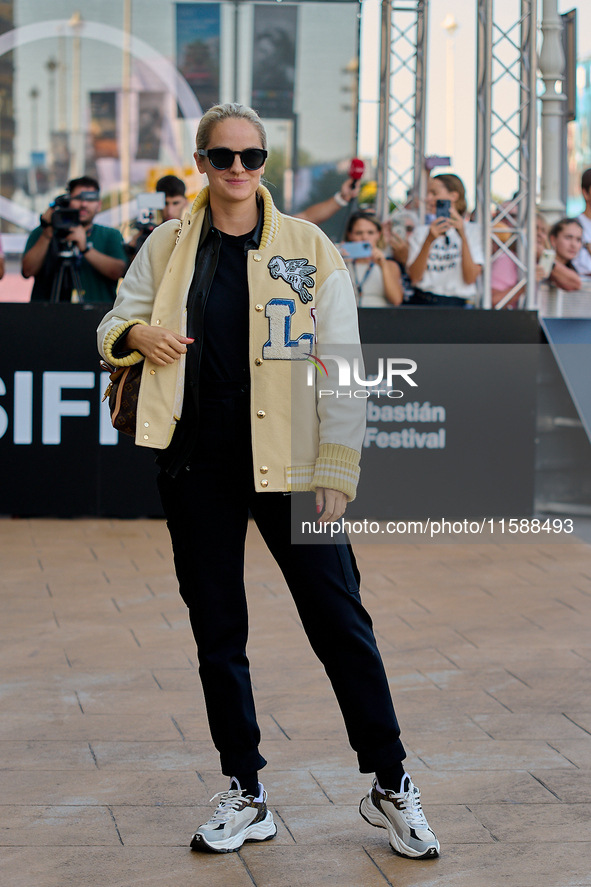 Noemie Merlant arrives at the Maria Cristina Hotel during the 72nd San Sebastian International Film Festival in San Sebastian, Spain, on Sep...