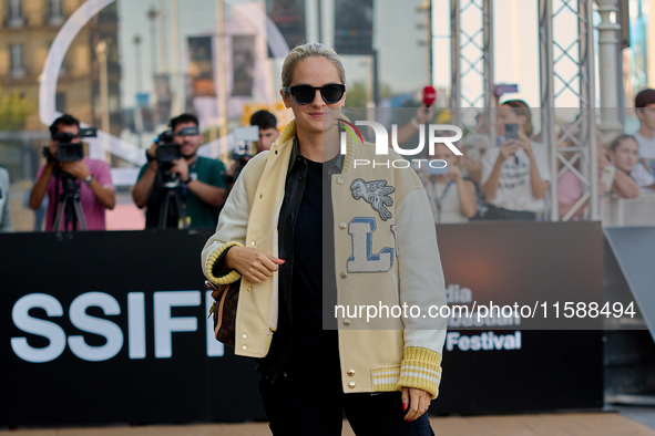 Noemie Merlant arrives at the Maria Cristina Hotel during the 72nd San Sebastian International Film Festival in San Sebastian, Spain, on Sep...