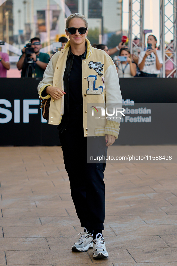 Noemie Merlant arrives at the Maria Cristina Hotel during the 72nd San Sebastian International Film Festival in San Sebastian, Spain, on Sep...