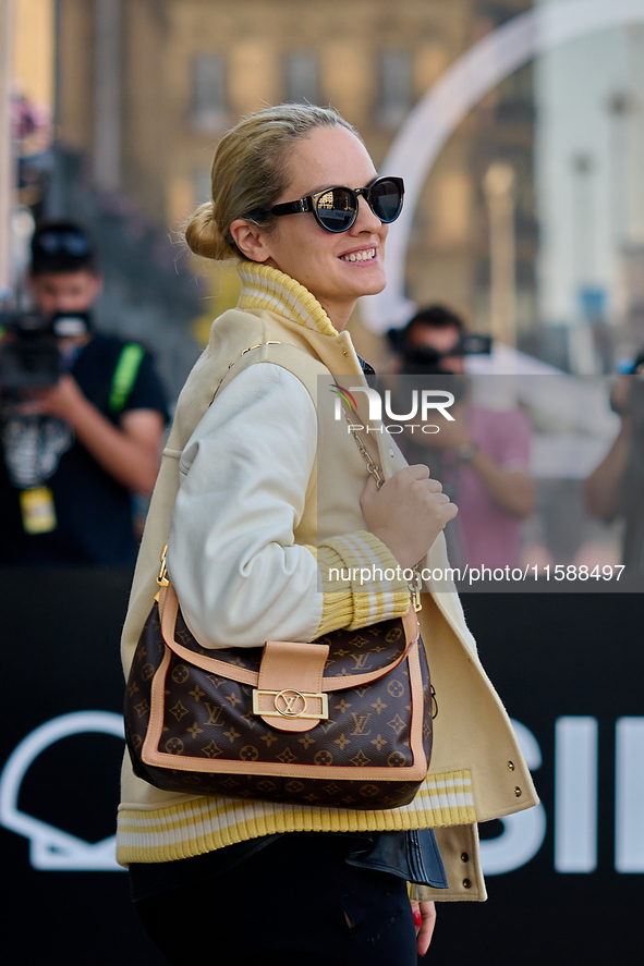 Noemie Merlant arrives at the Maria Cristina Hotel during the 72nd San Sebastian International Film Festival in San Sebastian, Spain, on Sep...