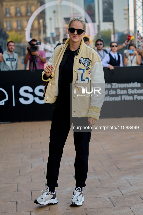 Noemie Merlant arrives at the Maria Cristina Hotel during the 72nd San Sebastian International Film Festival in San Sebastian, Spain, on Sep...