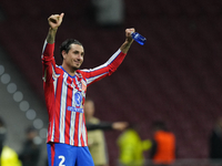 Jose Maria Gimenez centre-back of Atletico de Madrid and Uruguay celebrates victory with his supporters after winning the UEFA Champions Lea...