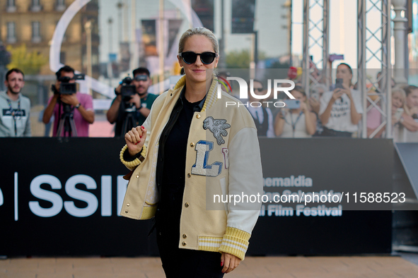 Noemie Merlant arrives at the Maria Cristina Hotel during the 72nd San Sebastian International Film Festival in San Sebastian, Spain, on Sep...