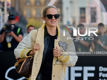 Noemie Merlant arrives at the Maria Cristina Hotel during the 72nd San Sebastian International Film Festival in San Sebastian, Spain, on Sep...