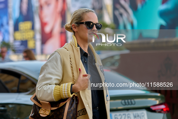 Noemie Merlant arrives at the Maria Cristina Hotel during the 72nd San Sebastian International Film Festival in San Sebastian, Spain, on Sep...