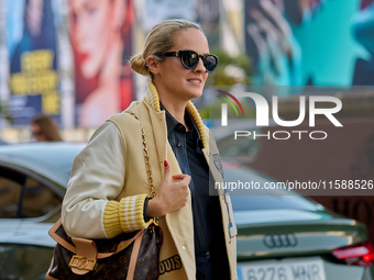 Noemie Merlant arrives at the Maria Cristina Hotel during the 72nd San Sebastian International Film Festival in San Sebastian, Spain, on Sep...