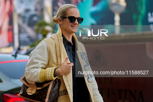 Noemie Merlant arrives at the Maria Cristina Hotel during the 72nd San Sebastian International Film Festival in San Sebastian, Spain, on Sep...