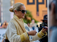 Noemie Merlant arrives at the Maria Cristina Hotel during the 72nd San Sebastian International Film Festival in San Sebastian, Spain, on Sep...