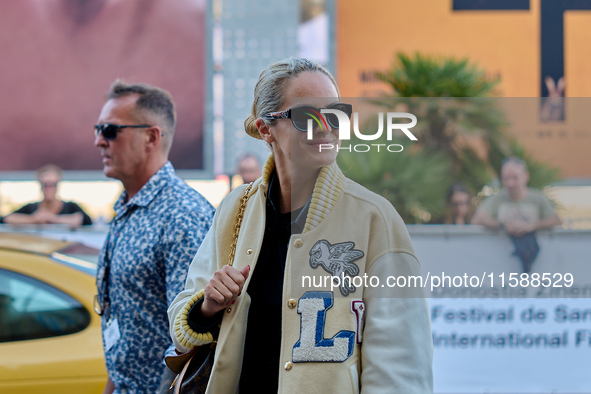 Noemie Merlant arrives at the Maria Cristina Hotel during the 72nd San Sebastian International Film Festival in San Sebastian, Spain, on Sep...