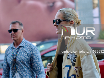 Noemie Merlant arrives at the Maria Cristina Hotel during the 72nd San Sebastian International Film Festival in San Sebastian, Spain, on Sep...