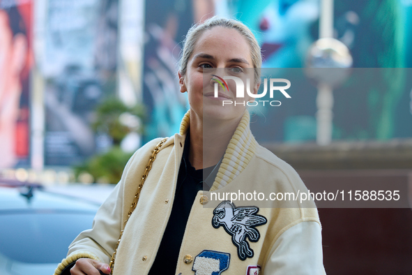 Noemie Merlant arrives at the Maria Cristina Hotel during the 72nd San Sebastian International Film Festival in San Sebastian, Spain, on Sep...