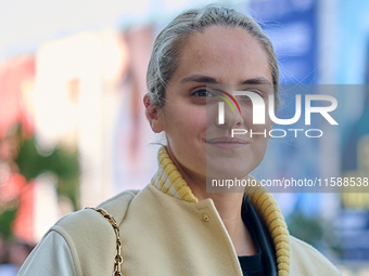 Noemie Merlant arrives at the Maria Cristina Hotel during the 72nd San Sebastian International Film Festival in San Sebastian, Spain, on Sep...