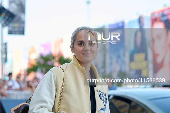 Noemie Merlant arrives at the Maria Cristina Hotel during the 72nd San Sebastian International Film Festival in San Sebastian, Spain, on Sep...