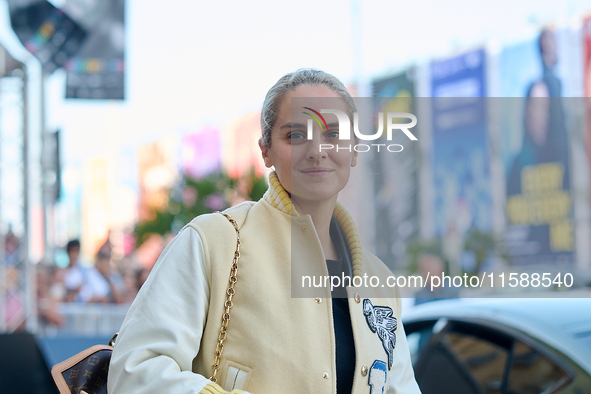 Noemie Merlant arrives at the Maria Cristina Hotel during the 72nd San Sebastian International Film Festival in San Sebastian, Spain, on Sep...