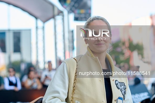 Noemie Merlant arrives at the Maria Cristina Hotel during the 72nd San Sebastian International Film Festival in San Sebastian, Spain, on Sep...