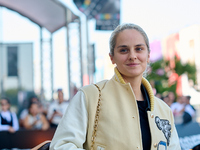 Noemie Merlant arrives at the Maria Cristina Hotel during the 72nd San Sebastian International Film Festival in San Sebastian, Spain, on Sep...