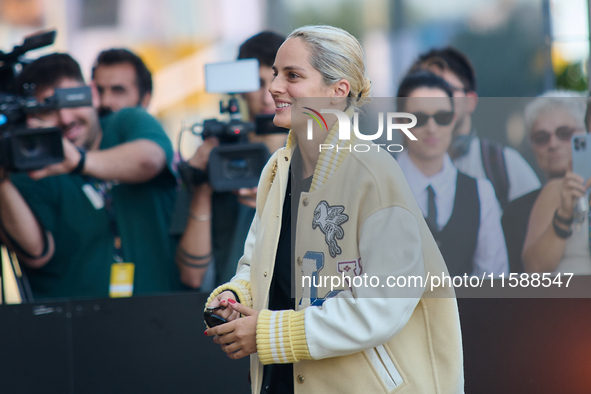 Noemie Merlant arrives at the Maria Cristina Hotel during the 72nd San Sebastian International Film Festival in San Sebastian, Spain, on Sep...