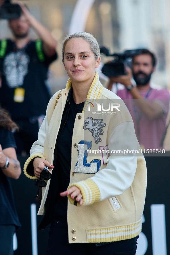 Noemie Merlant arrives at the Maria Cristina Hotel during the 72nd San Sebastian International Film Festival in San Sebastian, Spain, on Sep...