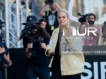 Noemie Merlant arrives at the Maria Cristina Hotel during the 72nd San Sebastian International Film Festival in San Sebastian, Spain, on Sep...