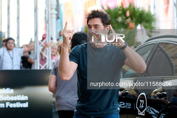 Javier Bardem arrives at the Maria Cristina Hotel during the 72nd San Sebastian International Film Festival in San Sebastian, Spain, on Sept...