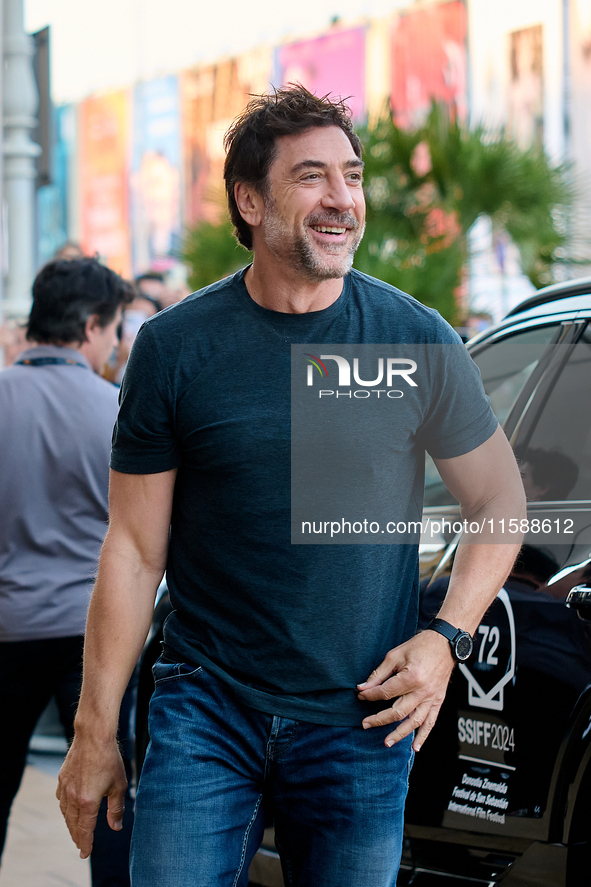 Javier Bardem arrives at the Maria Cristina Hotel during the 72nd San Sebastian International Film Festival in San Sebastian, Spain, on Sept...