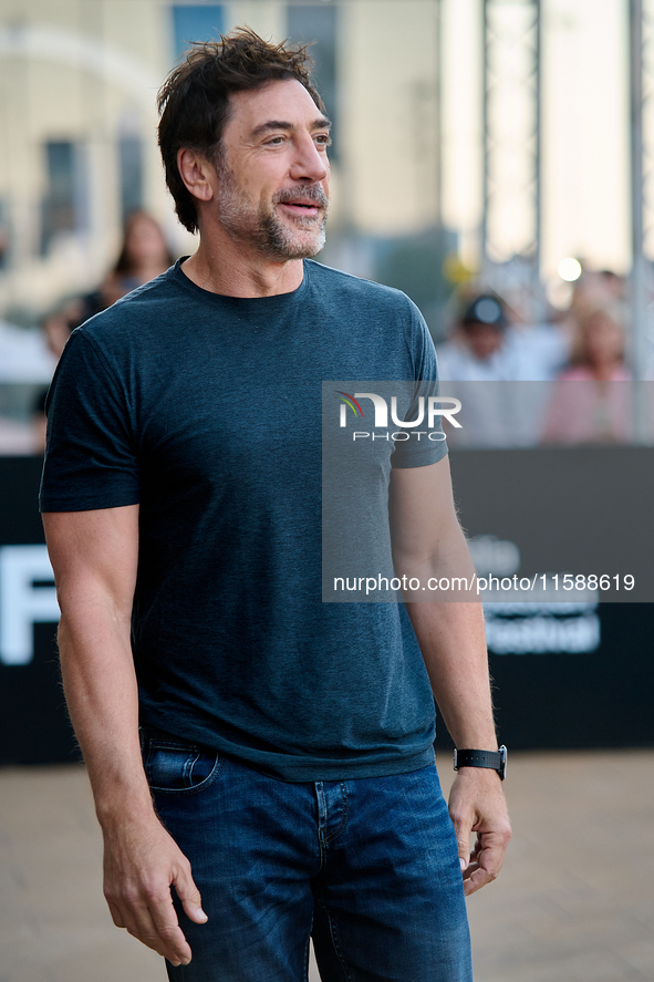 Javier Bardem arrives at the Maria Cristina Hotel during the 72nd San Sebastian International Film Festival in San Sebastian, Spain, on Sept...