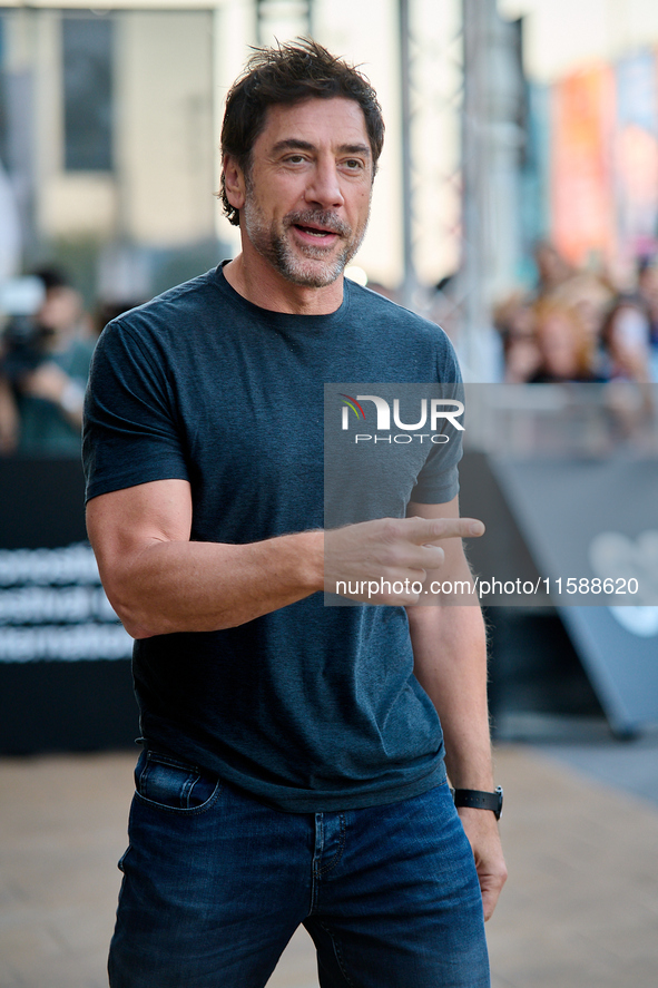 Javier Bardem arrives at the Maria Cristina Hotel during the 72nd San Sebastian International Film Festival in San Sebastian, Spain, on Sept...