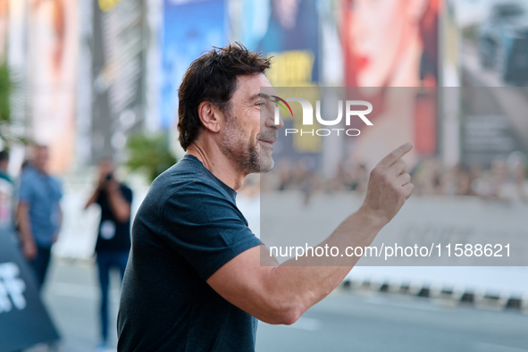 Javier Bardem arrives at the Maria Cristina Hotel during the 72nd San Sebastian International Film Festival in San Sebastian, Spain, on Sept...