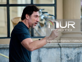 Javier Bardem arrives at the Maria Cristina Hotel during the 72nd San Sebastian International Film Festival in San Sebastian, Spain, on Sept...