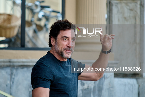 Javier Bardem arrives at the Maria Cristina Hotel during the 72nd San Sebastian International Film Festival in San Sebastian, Spain, on Sept...