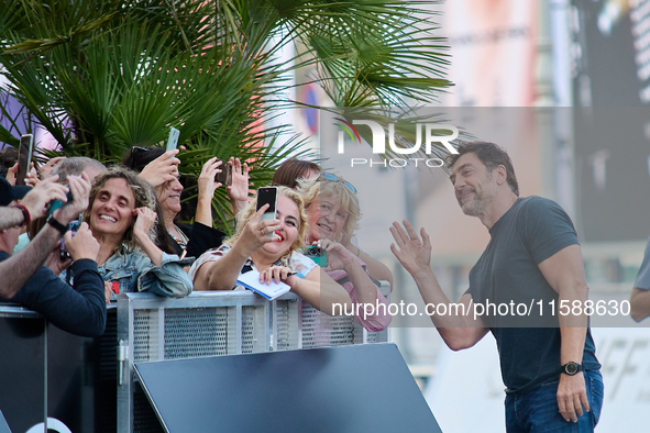 Javier Bardem arrives at the Maria Cristina Hotel during the 72nd San Sebastian International Film Festival in San Sebastian, Spain, on Sept...