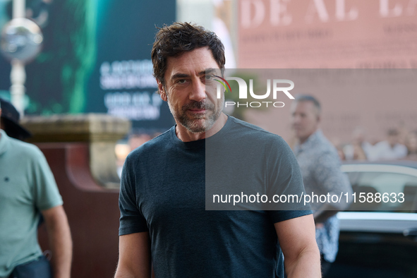 Javier Bardem arrives at the Maria Cristina Hotel during the 72nd San Sebastian International Film Festival in San Sebastian, Spain, on Sept...