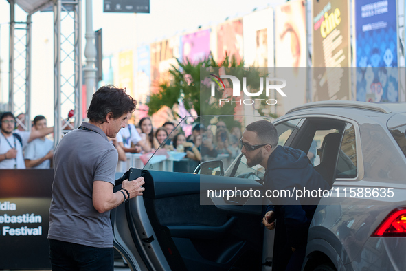 Antonio Alvarez, C Tangana, arrives at the Maria Cristina Hotel during the 72nd San Sebastian International Film Festival in San Sebastian,...